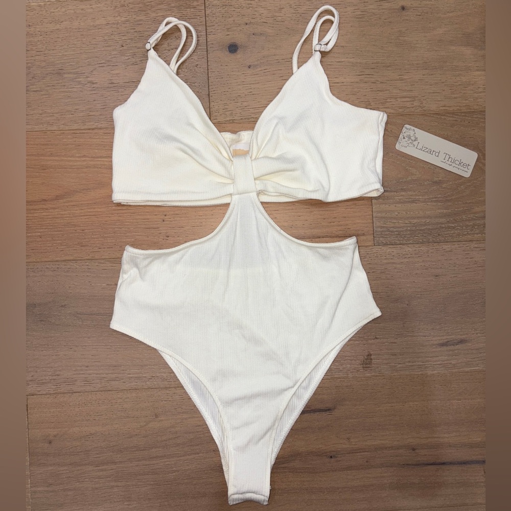 Lizard Thicket Cream Women's Cutout Bodysuit